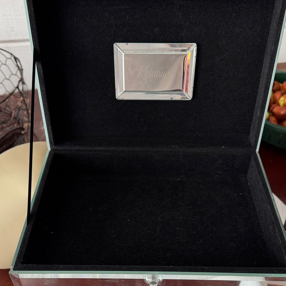 Reflective Jewelry Box with Crystal Handles - Picture 4 of 11